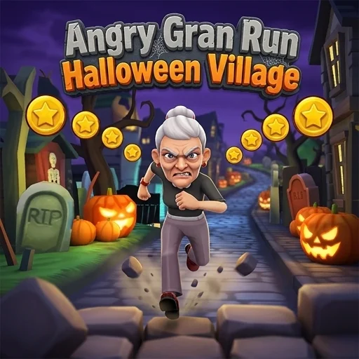 Angry Gran Run Halloween Village logo