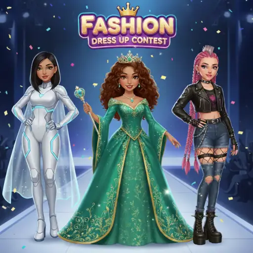 Fashion dress up contest logo