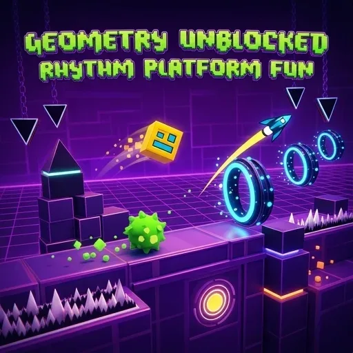 Geometry Unblocked Rhythm Platform Fun logo
