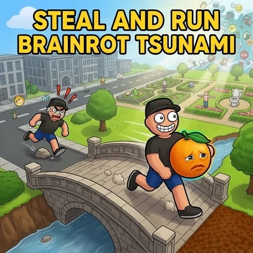 Steal And Run Brainrot Tsunami logo